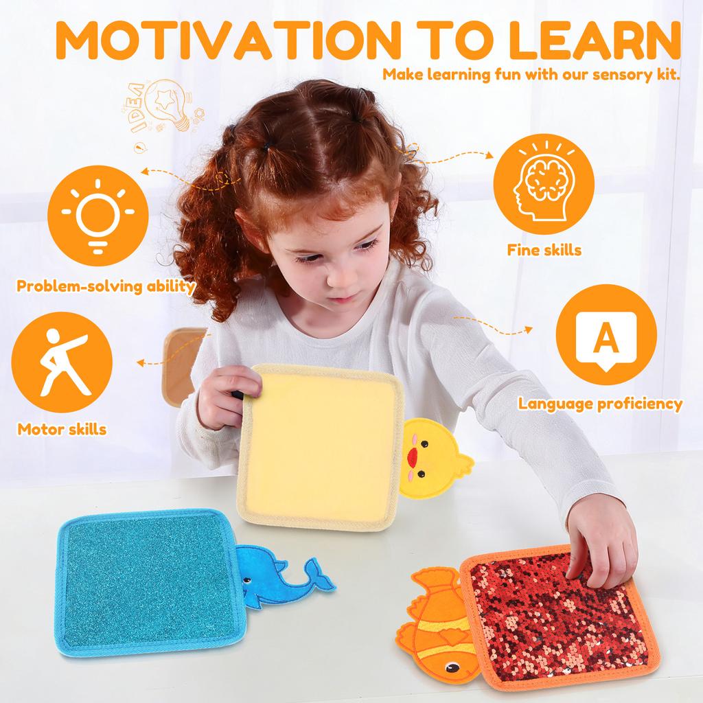 Baby Montessori Sensory Mats Cartoon Animal Cognition Mat Hand-Eye Coordination Education Toy Sensory Tactiles Pad for Children