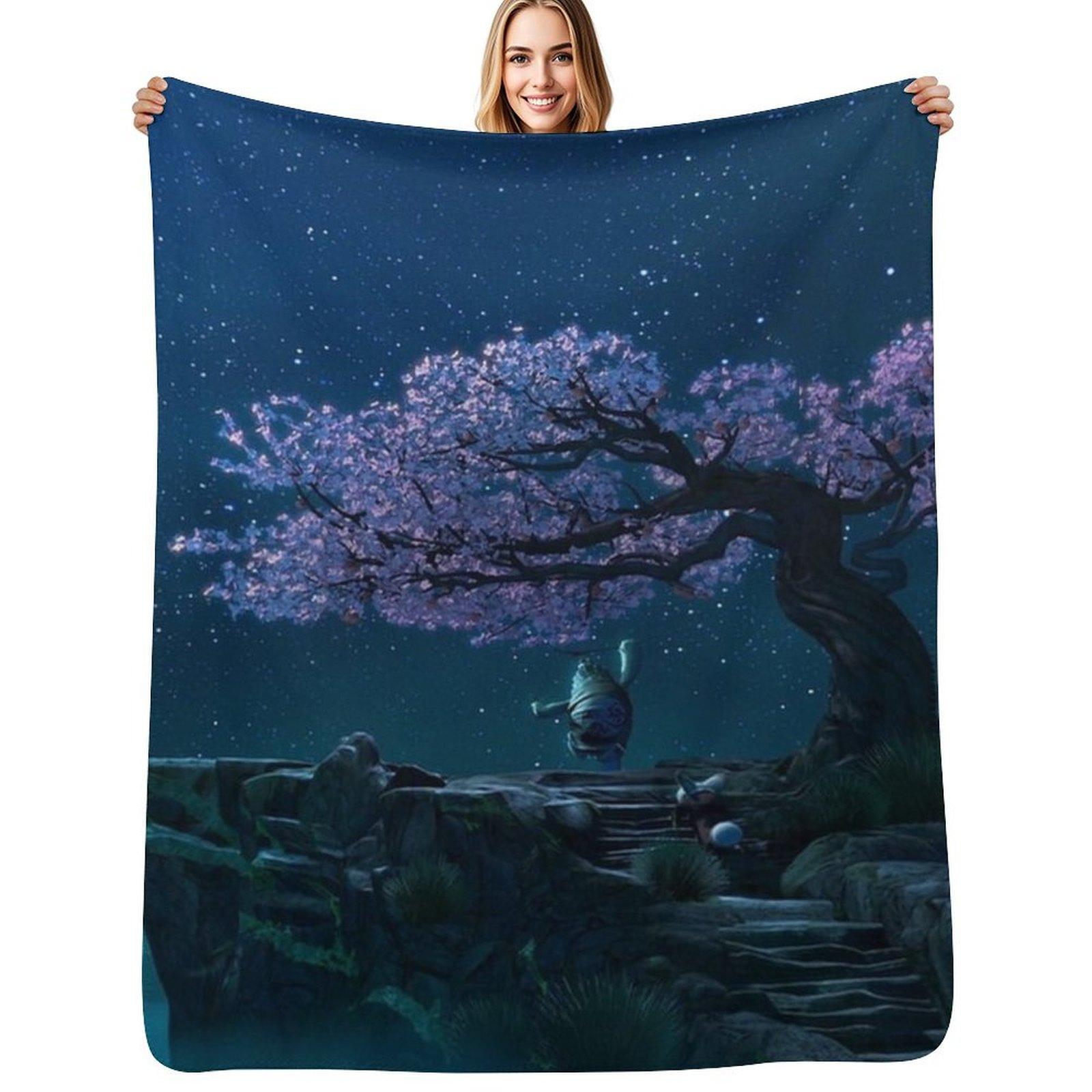 Master Oogway Throw Blanket Compact Warm Blanket for Car Road Trip Size: 75*100cm, Weight: 230 GSM