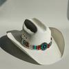 Cappello da cowboy in paglia rigida da uomo cappello da pascolo a tesa larga da donna cowboy tinta unita cappello da sole estivo confezione in scatola sombrero vaquero hombre