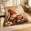 Cozy Garden Gnome with Coffee Coral Fleece Blanket