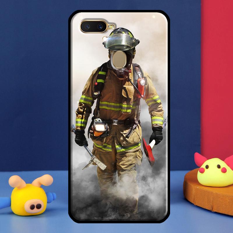 Fire Fighting Hero Case For Oppo A98 A78 A58 A15 A16 A17 A5 A9 A91 A52 A72 A76 A96 A74 A94 A54 S A57 A77 Cover
