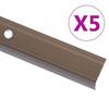 VidaXL Stair Nosing L-shape 5 Pcs Aluminium 90 Cm Brown, Stair Treads, Stair Edges, Stair Profiles, Edge 146742