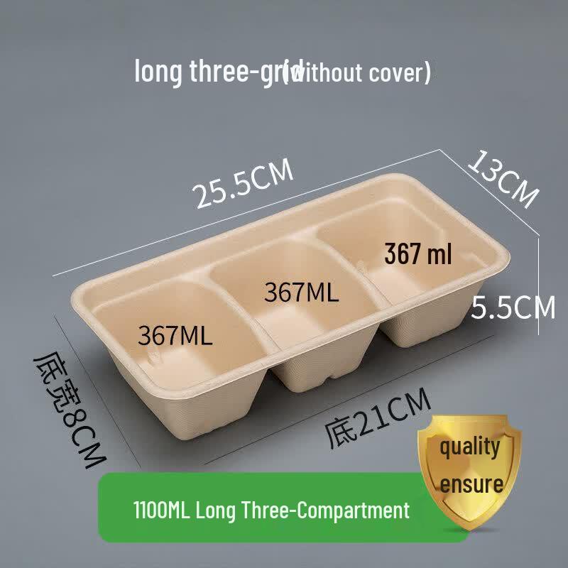 Eco-Friendly Disposable 4-Compartment Pulp Lunch Box