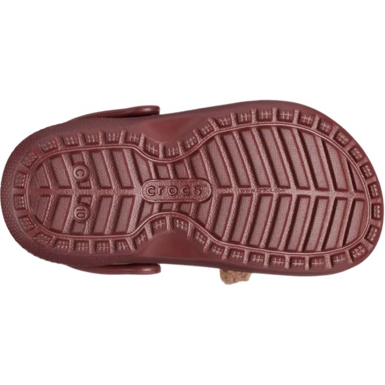 Crocs Classic Lined I Am Brown Bear Comfortable Versatile Slip-Resistant Shock-Absorbing Low-Top Walking Shoes Baby shoes Dark-Brown 210019-2FL