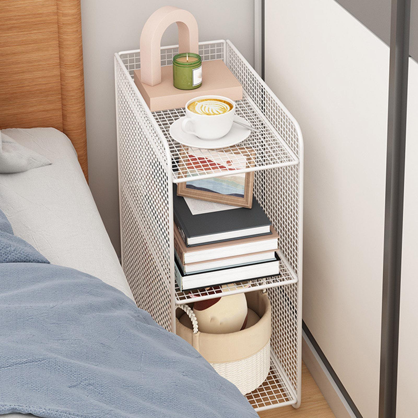 Складская полка Металлический Сверхпрочный Стеллаж Боковые Полки Стол Торцевые Полки Держатель для Дома Спальни белый 3253₽