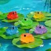 12 Stück Leuchtende Mini-Harz-Froschfiguren Kleine im Dunkeln leuchtende Frosch-Miniaturfiguren für Mooslandschaft Feengarten Puppenhaus DIY Terrarium Basteln