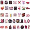 72 Cute Red Cartoon Stickers: Waterproof Decorations for Kids' Suitcases, Cars, Motorcycles & Cups