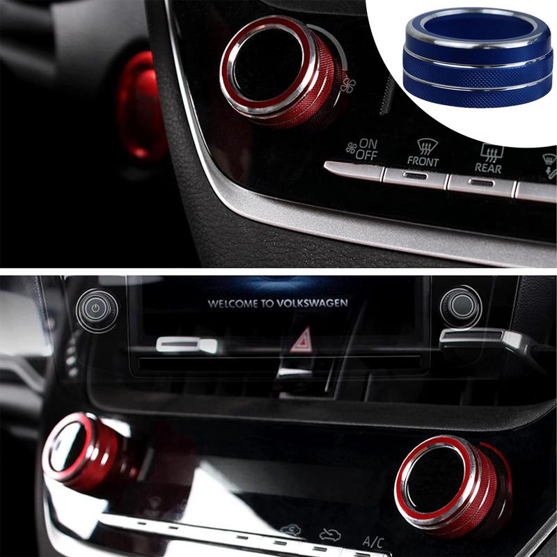 Ac Climate Control Knob Ring Covers Ac Air Conditioning Knob Cover 2PCS Ac Air Conditioning Knob Cover For Car Interior