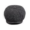 Men's Vintage Herringbone Wool Blend Newsboy Cap for Autumn/Winter