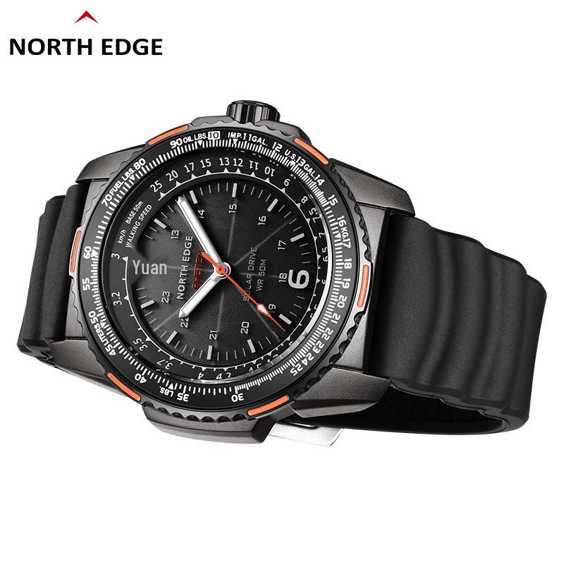Men's Solar-Powered Waterproof Sports Watch with Luminous Hands and Long Battery Life