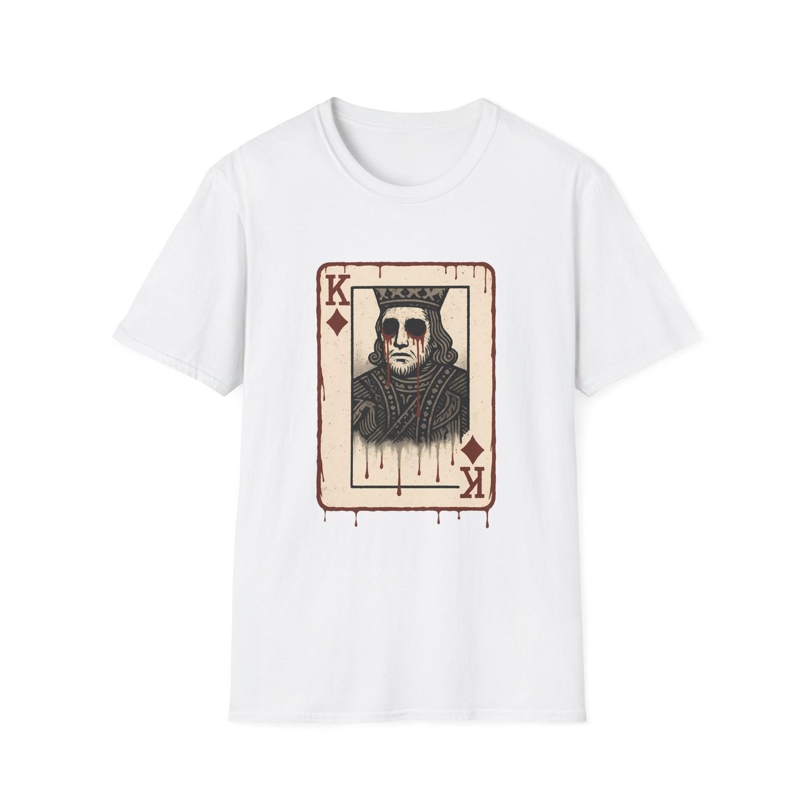 Unisex Softstyle T-Shirt King Of Diamonds Horror Playing Card Skull Gothic S