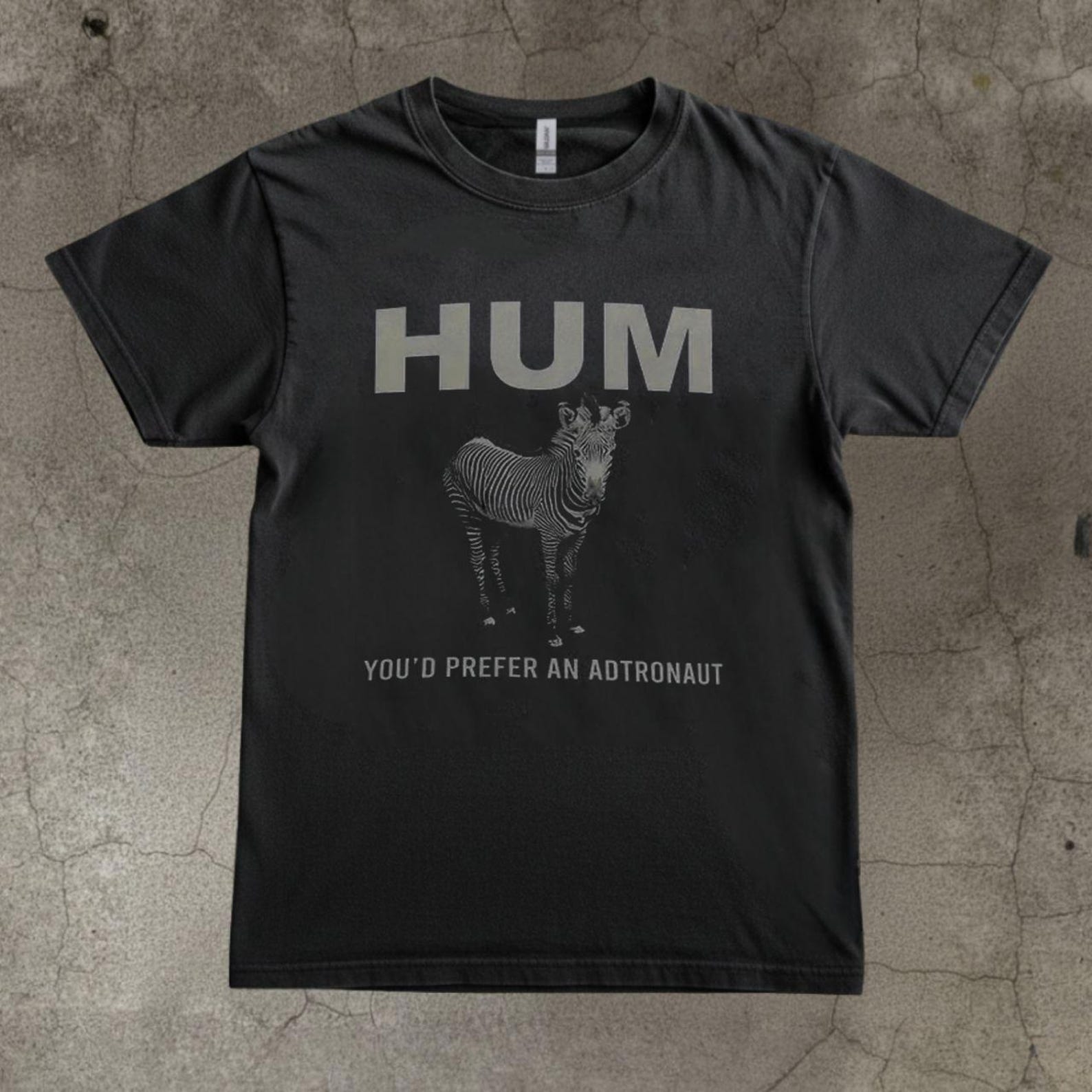 Hum Zebra Graphic Tee, Alt Rock Music Shirt M