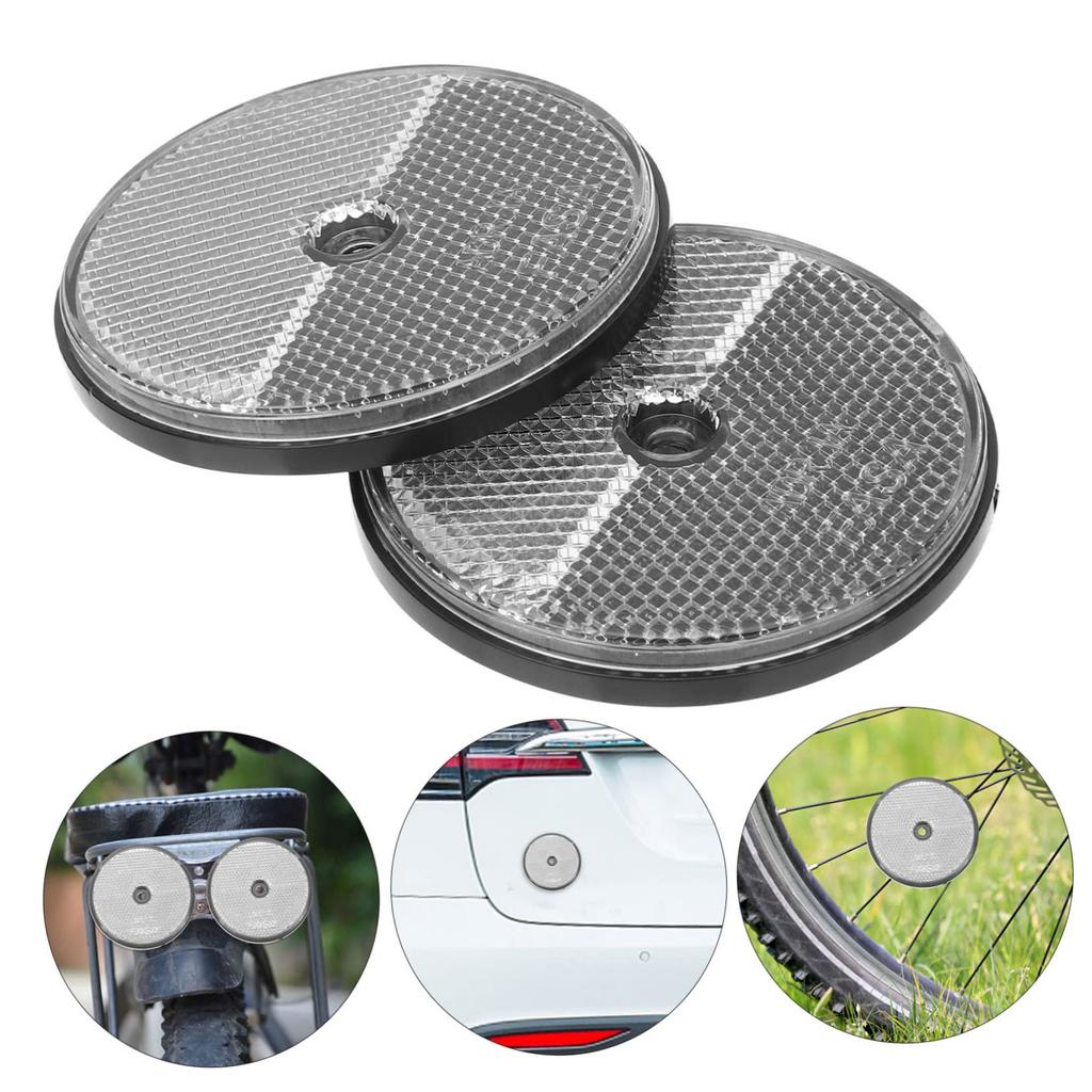 Baluue 2 Round Reflector Trailer Plastic Silver