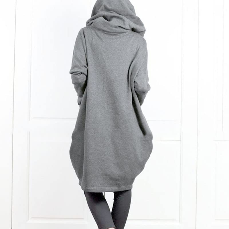 DONLAONE Oversized Hooded Long Parka for and Thick Fleece Double Solid Available in Three Colors Women's Spring, Autumn, Winter, Lining, Warm, Zipper,