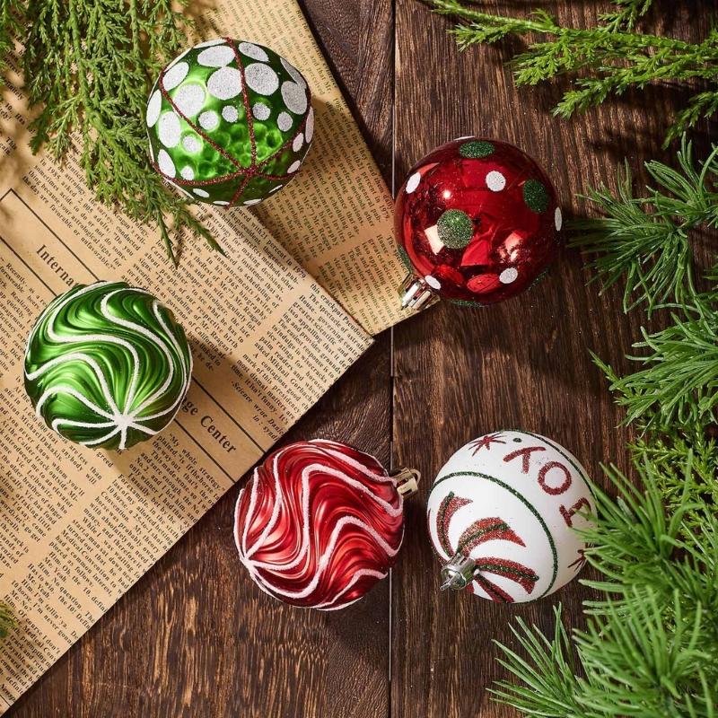 Holiday Ornament Assortment PVC Hanging Tree Trim for Christmas Indoor Display and Seasonal Room Styling for Tree Use