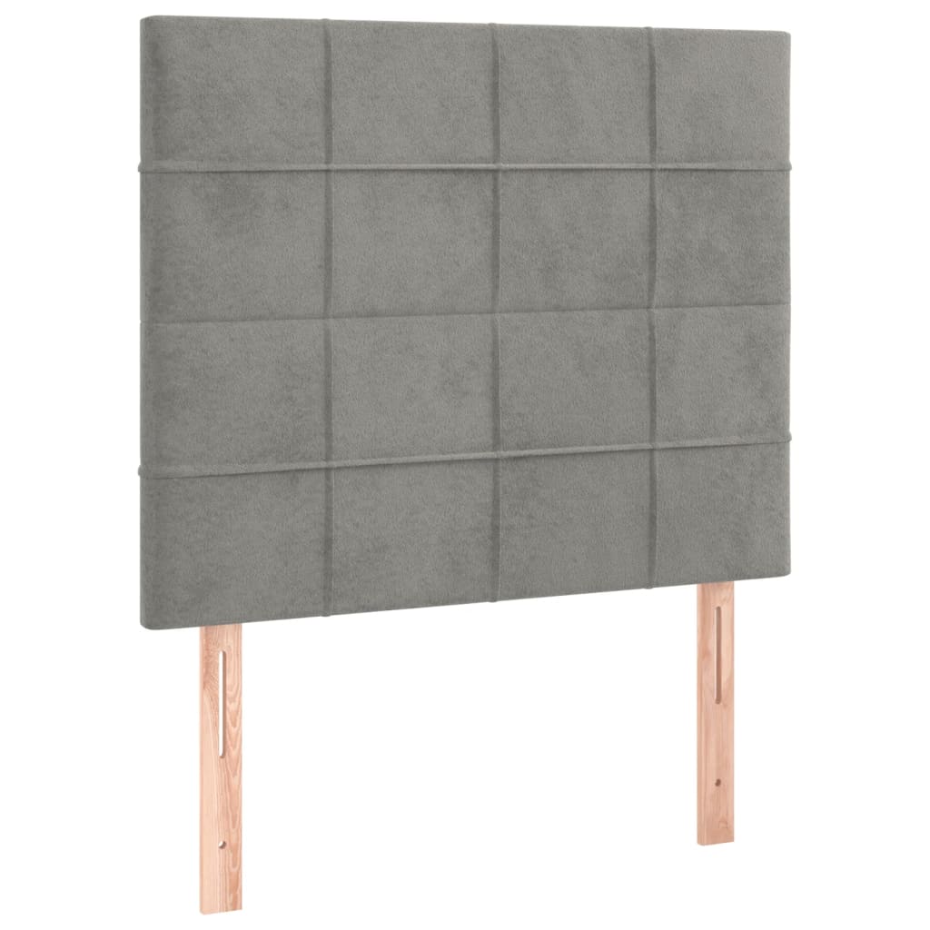 Vidaxl Bettkopfteile, 2 Stück, Hellgrau, 80x5x78/88 cm, Samt