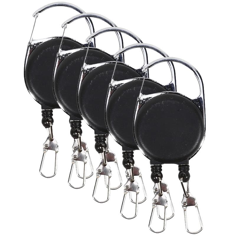 Double Head Retractable Keychain With Unique Anti-Lost Easy Pull Buckle Creative Keyring Badge Reels ID Card Holder 1/2/3/4/5PCS