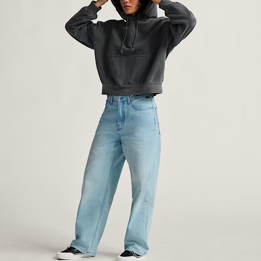 Vans Check Baggy Denim Pants Women bottoms VN000R4STTJ