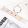 European American Ins Versatile Stainless Steel Colored Zircon Marquise Snake Chain Bracelet