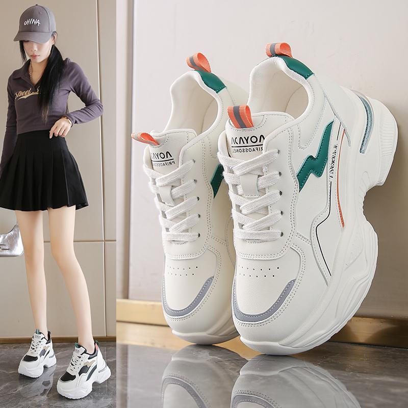 Fashion White Platform Sneakers for Women 2025 Lace Up Breathable Sport Sneakers Woman Non Slip Thick Bottom Vulcanized Shoes