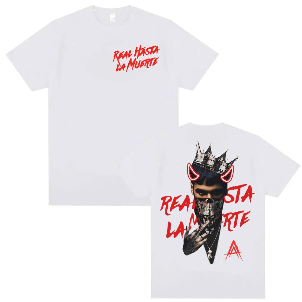 Anuel AA Rhlm 2 Real Hasta La Muerte Tour Cover TShirt Men Women Fashion High Street Gothic Clothes Tshirts Pure Cotton Top