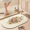 American Floral Non-Slip Diatom Mud Bathroom Floor Mat - Water-Absorbent, Dirt-Resistant, Quick-Drying, Wear-Resistant