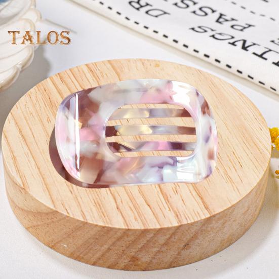 Haarklammer für Damen, flach, runde Form, starker Griff, biegbare Zähne, gebogenes Design, Haarspange am Hinterkopf, großer Clip, Haar-Accessoire