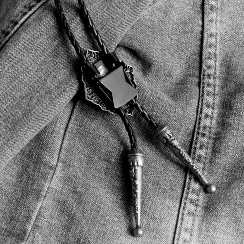 Adjustable Bolo Tie Popular Western Cowboy Teens Men Women Dance Necktie Punk Shirt Alloy Horse Head Buckle Pendant