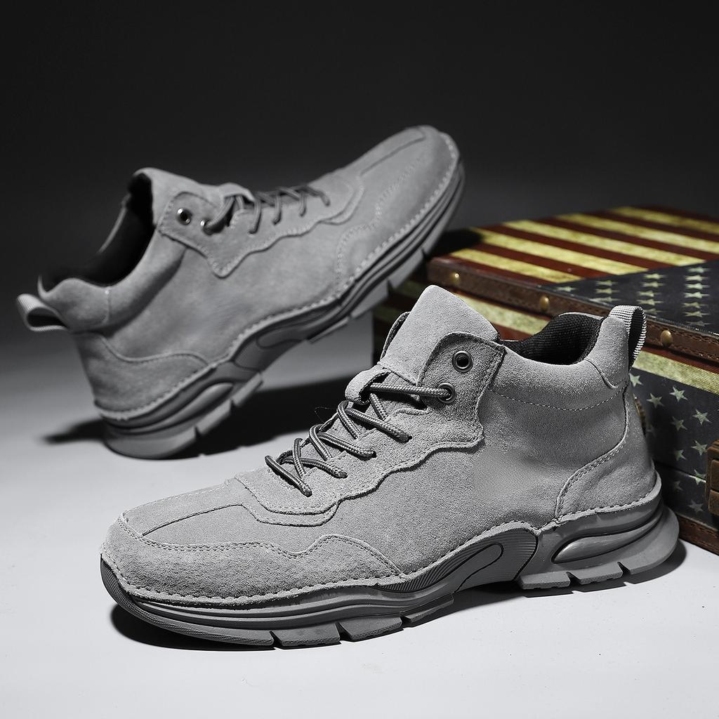 High-top outdoor casual shoes genuine leather men's Martin boots wear-resistant and non-slip large-size men's shoes