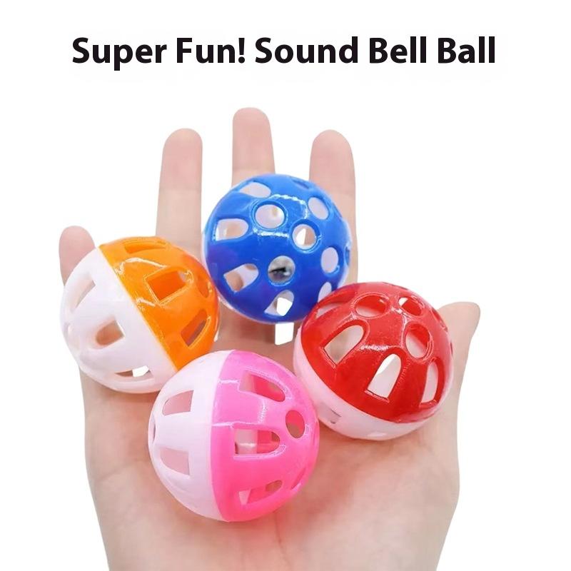 

Hamster Chinchilla Cat Dog Plastic Round Hollow Two-Color Bell Toy Ball 4CM Cat ToyPack of 3 balls
