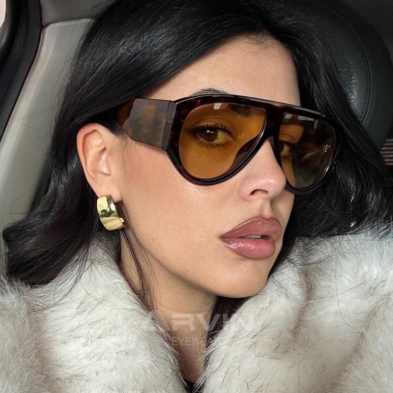 Luxury Brand Designer Oversized Pilot Sunglasses Women Fashion Gradient Shade Eyewear Uv400 Men Popular Outdoor Sun Glasses