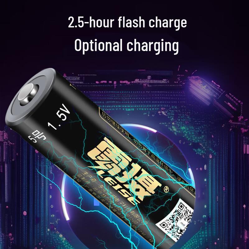 LEISE Type-C Rechargeable AA Lithium Batteries CN plug (adapter included)