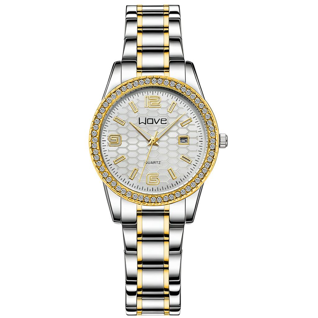 Fashion Men'S Watch Couple Watch Non-Mechanical Watch Luminous Calendar Diamond Quartz Watch