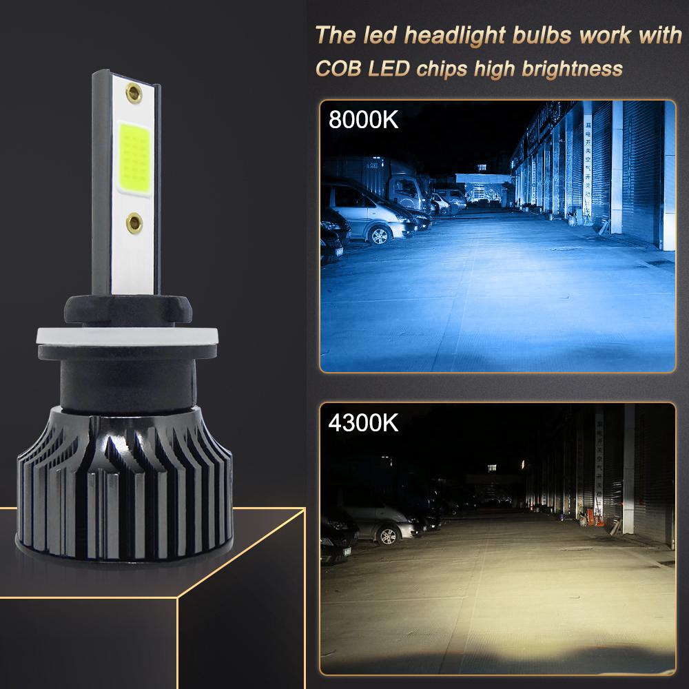 2PCS 100W H8/H9/H11/880/881/5202/ 9006/HB4/9005/HB3 Ice Blue Light Car LED Fog Light Bulbs, Plug and Play Auto Replacement LED Bulbs