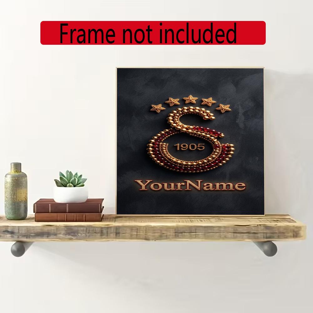Galatasaray Customize Your Name Diamond Painting Round Diamond Diy Frameless Holiday Artwork Suitable For Home Office Wall Decoration