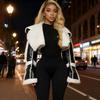 European Style 2025 Autumn/Winter Women's PU Leather Fur Collar Jacket