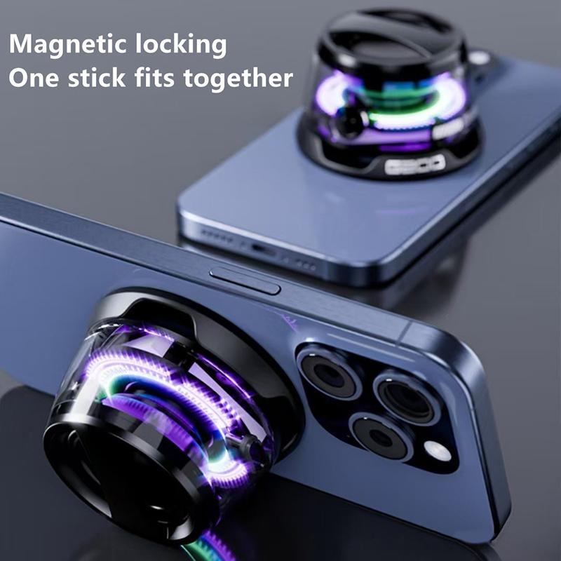 Outdoor Magnetic Bluetooth Speaker Wireless Portable Mini Travel Stereo Speaker With Rgb Color Light And Phone Holder For Ios
