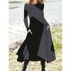 QICED Fashion Autumn Winter Long Sleeve O-Neck Casual Dresses