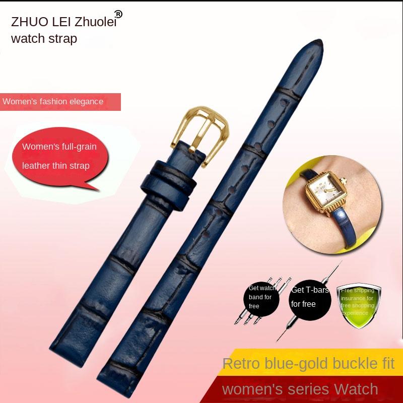 Pro jakoukoli značku Módní kožený řemínek na hodinky dámský mini Štíhlý malý rozměr pásek 6mm 8mm 10 12 14 16mm černý hnědý červený bílý modrý řemínek