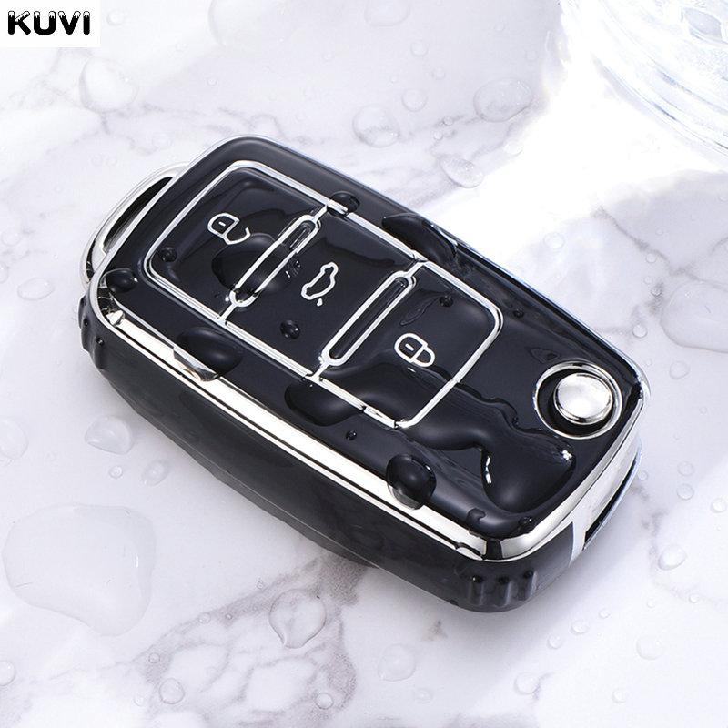 TPU Car Key Case Cover for Volkswagen VW Polo Golf Passat Tiguan Beetle Caddy T5 Up Eos Skoda Octavia Seat Leon Altea