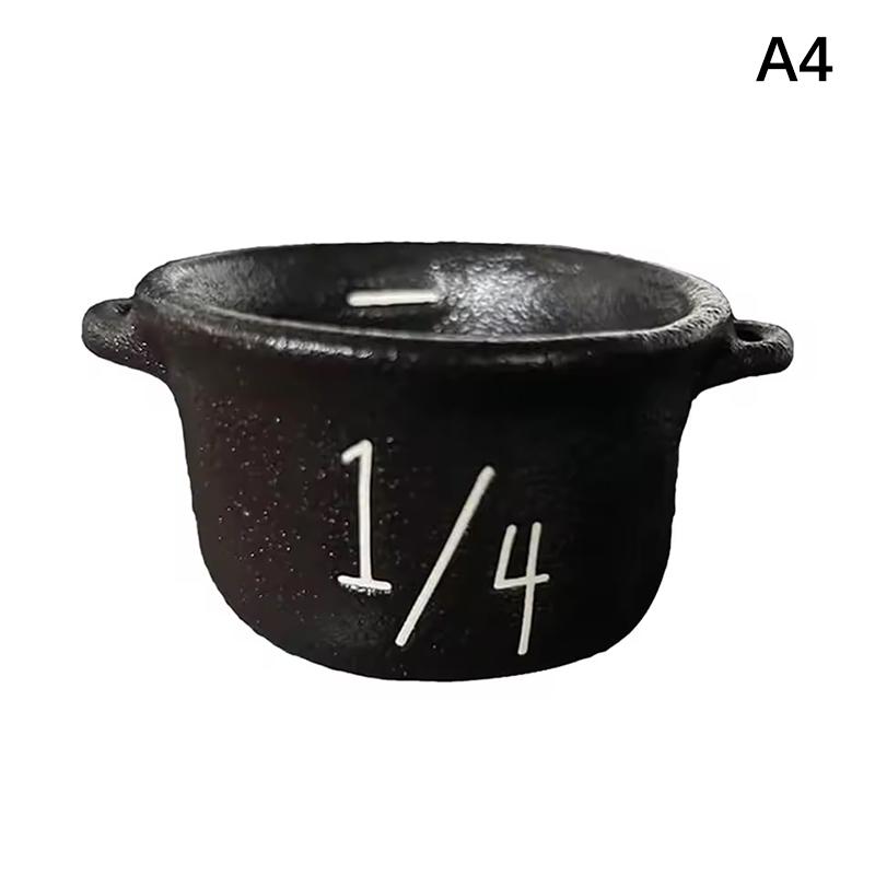 

Mini Witch Cauldron Halloween Mystical Black Cauldron Candy Bucket Cauldron Measuring Cups Condiment Jar Halloween Decoration as the picture