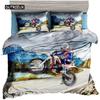 Dirt Bike segas komplekts Motokrosa sacīkšu braucējs bērniem tīņiem Ekstrēma sporta stila poliestera gultas veļas komplekts Gultas veļa Double Queen King
