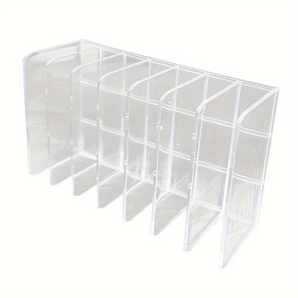 

7-Slot Transparent Plastic Cosmetic Organizer Multi-Functional Makeup Holder for Home Office Bathroom Dressing Table Sorting білий