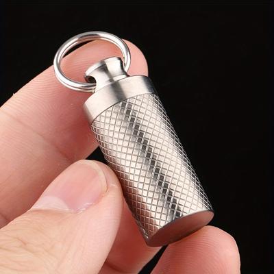 Mini klíčenka z titanové slitiny, uzavřená, vodotěsná, na léky, kompaktní, přenosná, dekorativní klíčenka pro kemping a cestovní doplňky