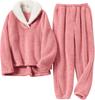 European-Size Christmas Pajamas: Plus Size Shu Cotton Fleece Long Sleeve Homewear Set