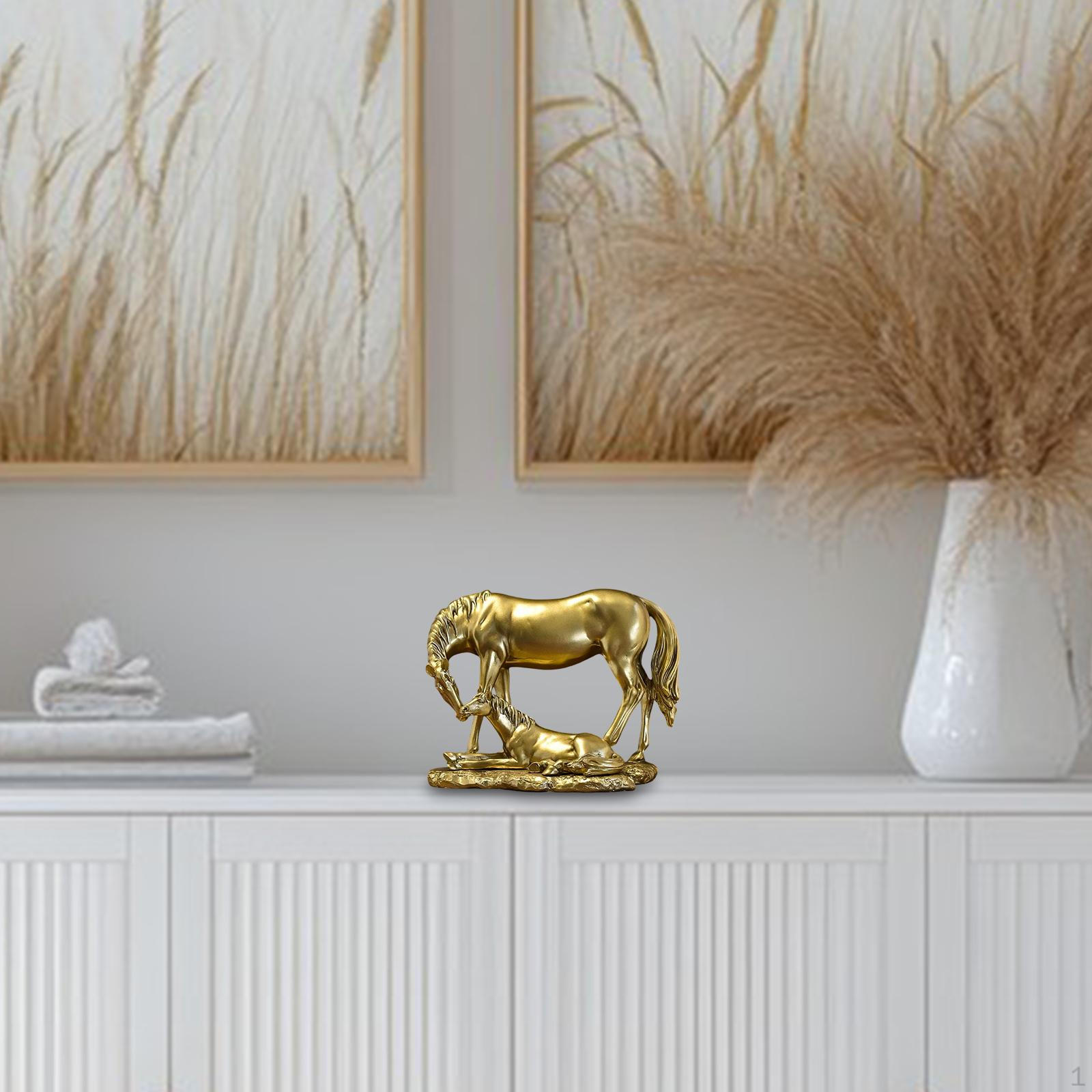 Horse Statue Decor Collection Creative Resin Tabletop Ornament Animal Sculpture for Desk Fireplace