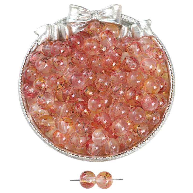 30/50 pezzi Perline di Vetro Cristallo Inchiostro Pervasivo Ghiaccio Tintura Halo Spruzzate Perline Distanziatrici Libere Dorate per Creazione di Gioielli