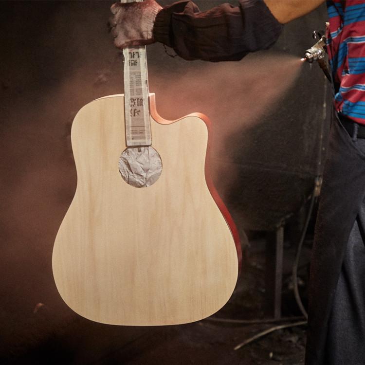 41" Round Cutaway Folk Guitar - All Linden Wood