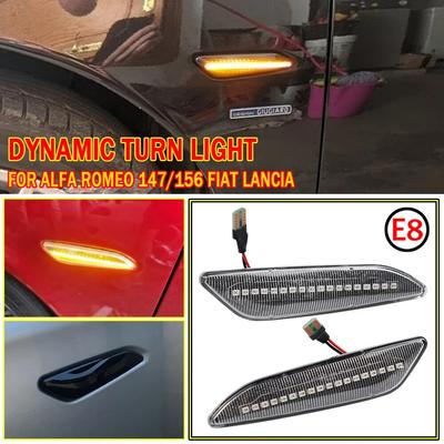 Dynamic LED Side Marker Light Arrow Turn Signal Blinker Indicator Lamp For Alfa Romeo Mito 147 156 Fiat Egea Tipo 356 Lancia