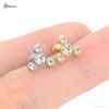 1Pc 1.2x6/8mm G23 Titanium Base Stainless Steel Studs Lip Labret Piercing Nose Helix Piercing Conch Tragus Earrings Flat End